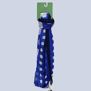 Kate Spade Scarf Wild Blue Iris New York Dots & Bubbles Oblong Vacation Summer